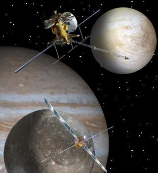 Planned missions Laplace JUICE (Mission type: orbiter) The Europa Jupiter System Mission Laplace (EJSM/Laplace) was for the in-depth exploration of Jupiter's moons with a focus on emergence of