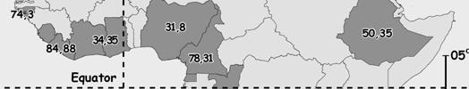 southwest Africa. Fig. 07. The linear regression of TB-IR versus the percent occurrence of zone 4 per country. Fig. 08.