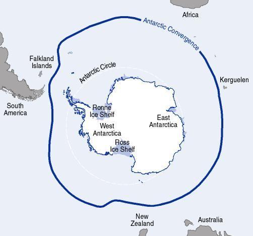 General Characteristics Antarctic Convergence a curve continuously encircling Antarctica, varying in latitude