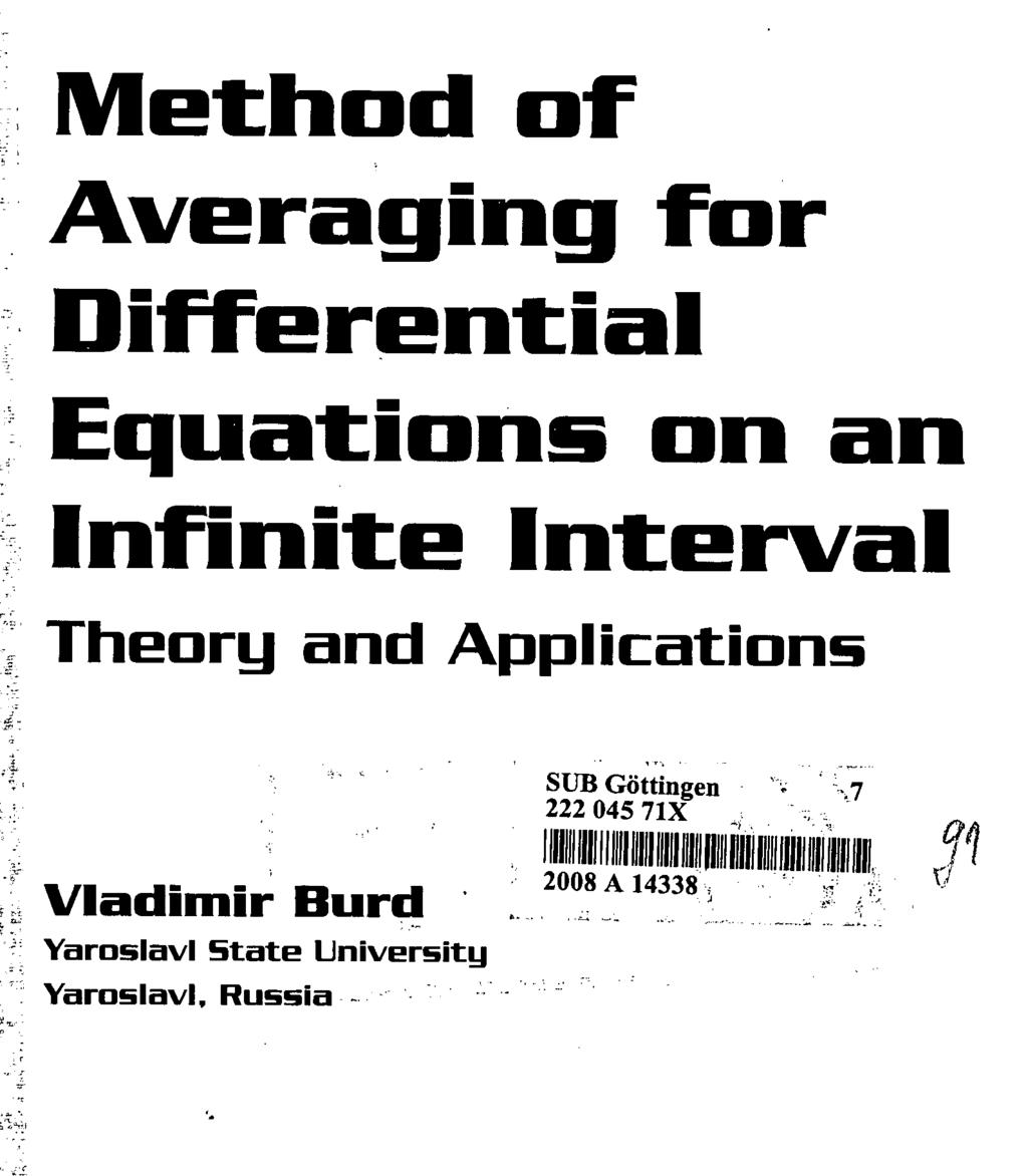Method of Averaging for Differential Equations on an Infinite Interval Theory and Applications SUB