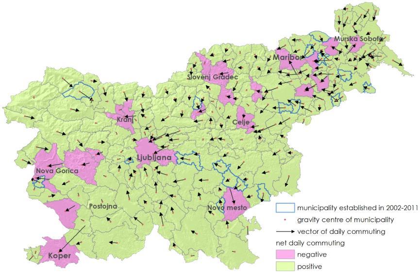 Methodology To analyse the influence of the zonation effect on a system of hierarchical FRs, two systems of hierarchical FRs were calculated for Slovenia: one considering the actual state in 2011, i.