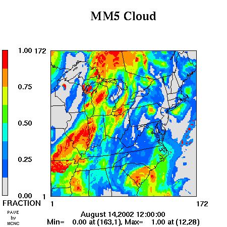 Figure 5: MM5 and Satellite cloud