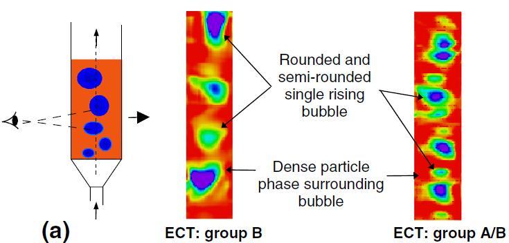 Experiment results (ECT) in dry particle-flow (Makkawi et al, 2006) Solid volume fraction