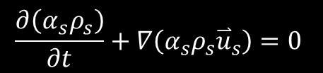 continuity equation: momentum: Energy equation (granular