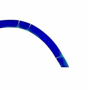 The failure load is found by solving the equilibrium equations of the arch; this is achieved by creating the thrust line of the arch [10].