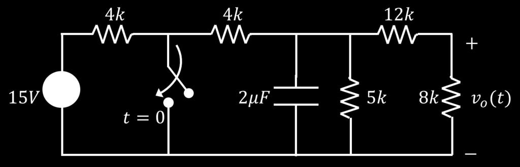 Find the time constant of the circuit after the switch is closed c.