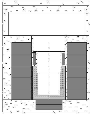 Placement (room) above shield with removable housetop (reinforced concrete plates) ~ 2 m D = 2.340 m H = 4.85 m 2.34 m H = 3.31 m D = 1.