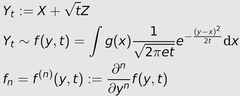 Challenge Let X g(x) h Y t = f(y, t) ln f(y, t) dy, no closed form except some special g(x).