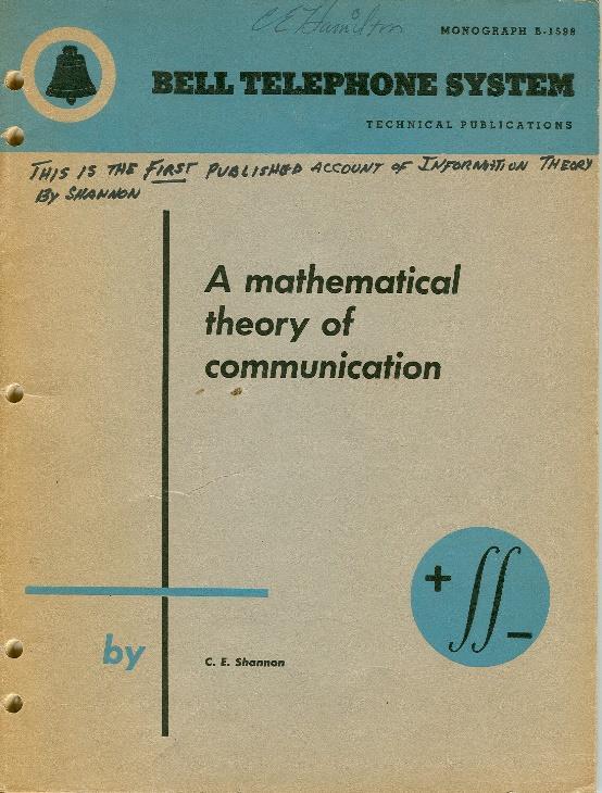 Information Age A mathematical theory of communication, Bell System Technical Journal. 27 (3): 379 423. Gaussian Channel: Z t N(0, t) X and 
