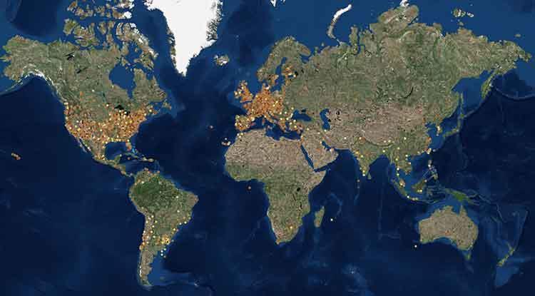 report conditions of the night sky Large geographical (115 countries) & temporal coverages