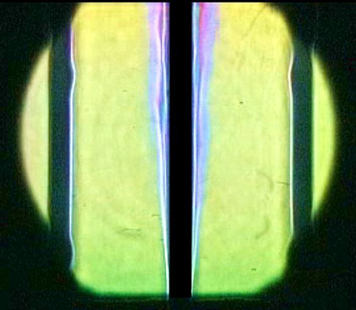 Heat transfer characteristics were evaluated based on the measurements of the thickness of colored region from the plate surface up to red line in the case of pulsating flow.
