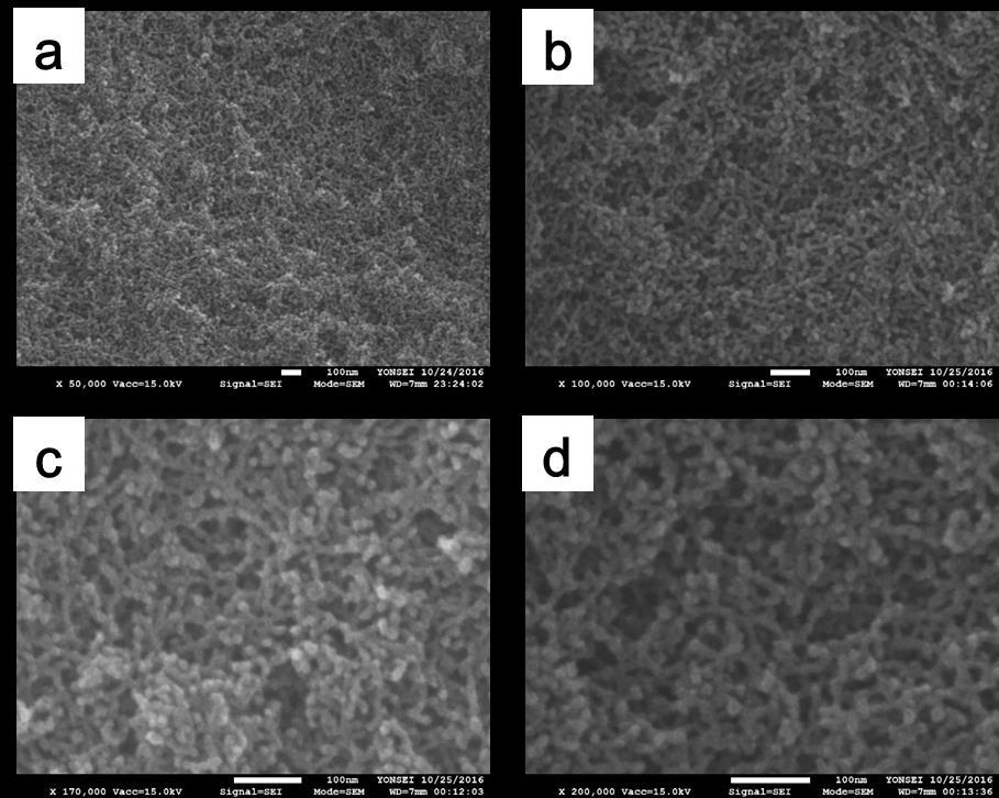 1 Supplementary Figure 1 Scanning electron microscope image of aerogel surfaces under different magnifications.