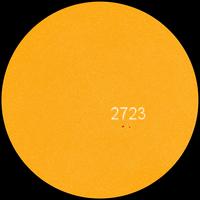 severe activity = 1% Coronal holes on the Earthfacing side of the sun Space Weather: Newly formed sunspot 2723 is small and unorganized.
