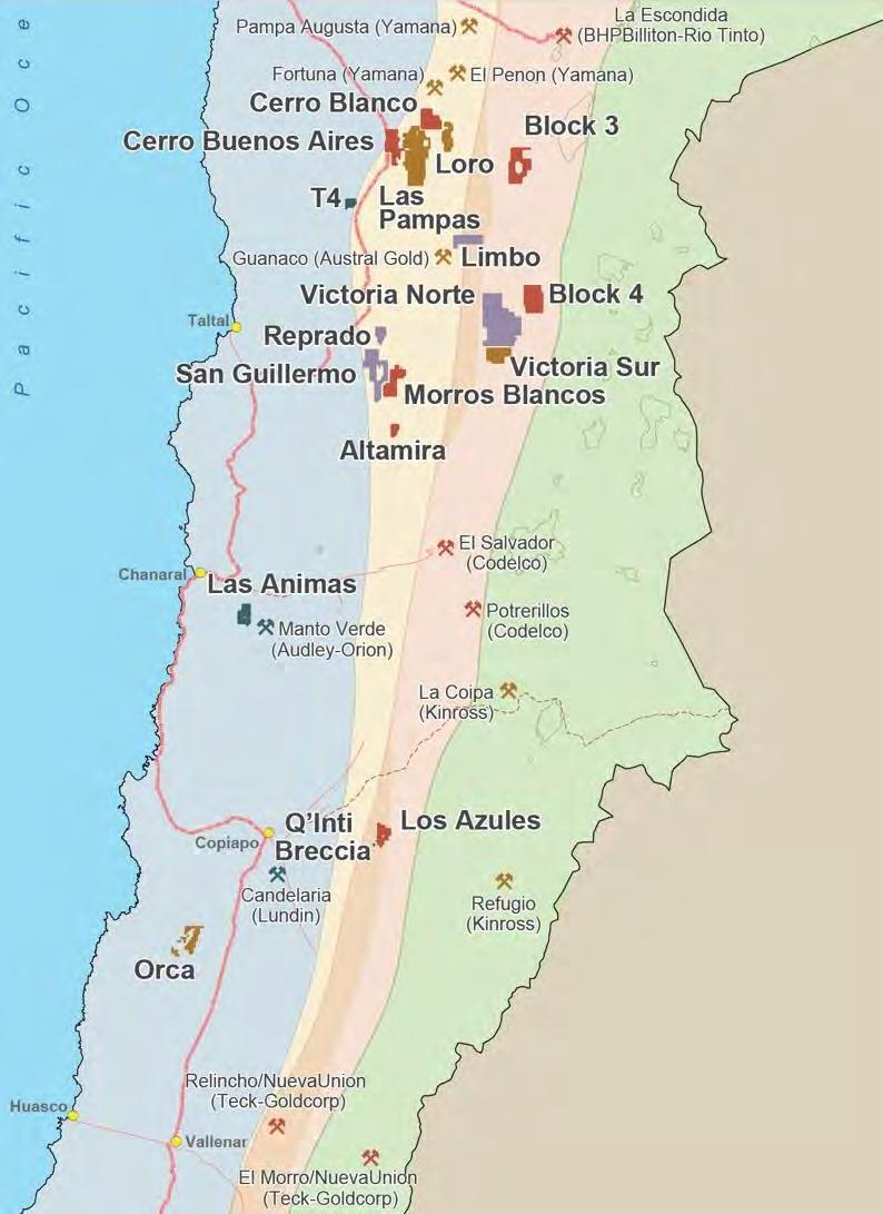 Copper Projects Paleocene Belt (1) Revelo Projects (9 projects 5 available 43,700 Ha) Cerro Blanco