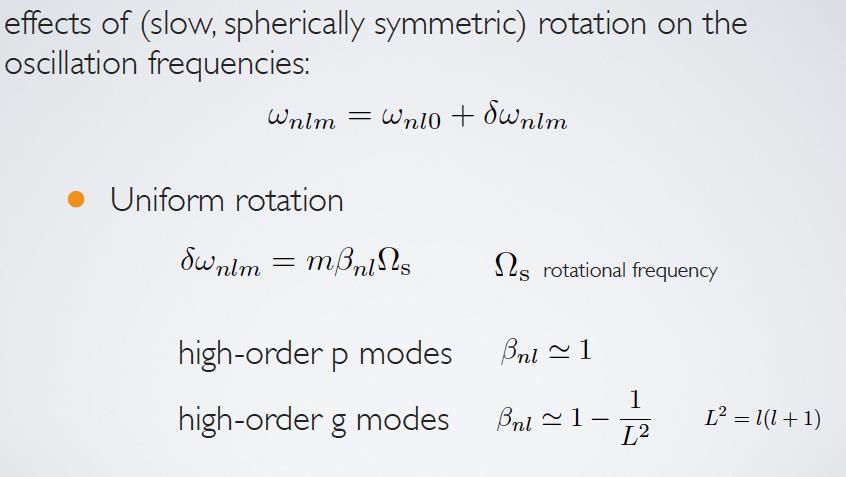 Internal rotation Dipole g modes =>