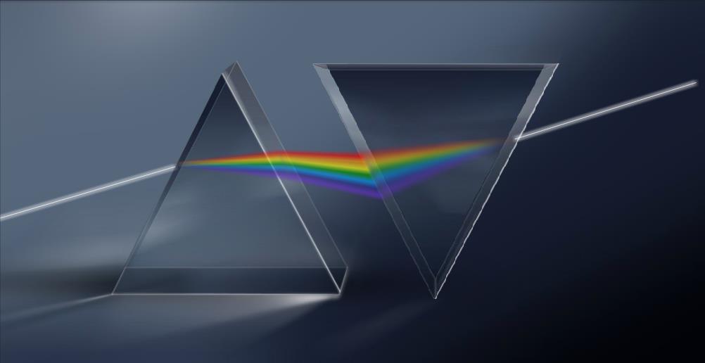 thus forming a rainbow. Sir Isaac Newton was the first to use a glass prism to obtain the spectrum of sunlight.