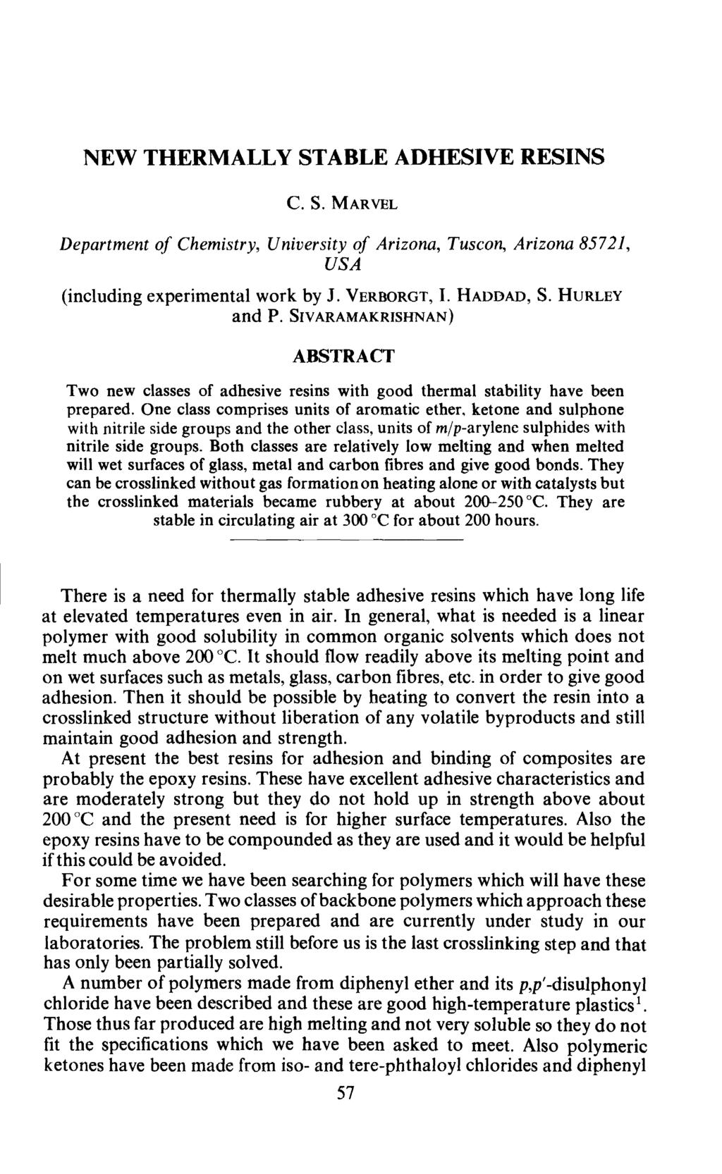 Department of Chemistry, University of Arizona, Tuscon, Arizona 85721, USA (including experimental work by J. VERBORGT, I. HADDAD, S. HURLEY and P.