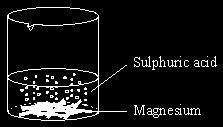 H O... + O Q8. A student tried to make some magnesium sulphate. Excess magnesium was added to dilute sulphuric acid. During this reaction fizzing was observed due to the production of a gas.