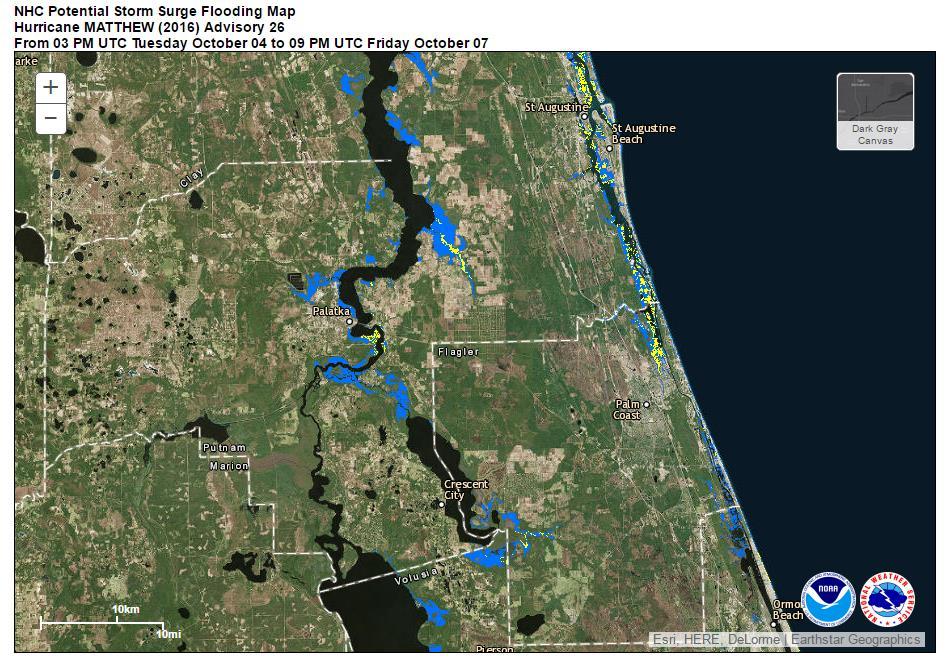 Possible Storm Tide Inundation Along the Current track, These