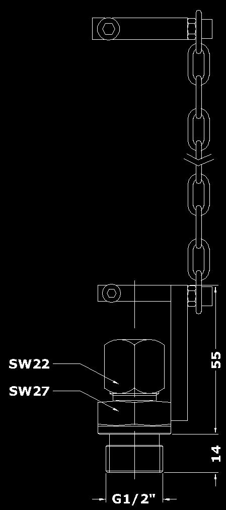 to drawing 5 with clamping bush SFB SF design as in diagram 7 with clamping bush, clamping device providing extra support for the probe attachment and with or without chain safety device.