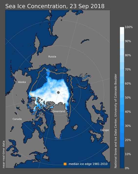 MAY-OCT 2018 SUMMARY 13 As shown in Figure 3, the ice edge in late September was more than 800 km (500 miles) north of the Chukchi coast.