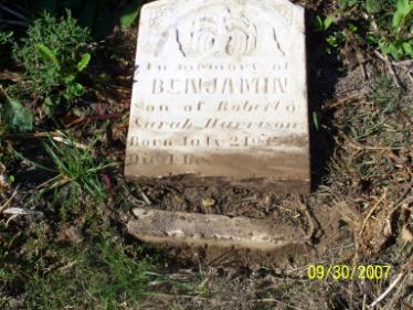 Benjamin Harrison Before restoration During restoration After restoration Details of each stone on the site are provided in the following section: Gravesite Condition Codes A The burial site is in