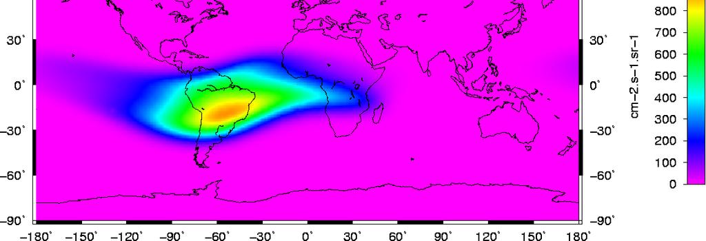 This sensitivity causes a fluctuation of the frequency when the satellite crosses the area of the South-Atlantic Anomaly (SAA).