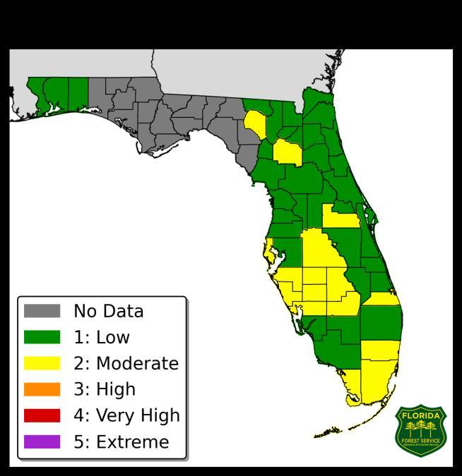 County burn bans are in effect for 9 counties, including 4 in the Panhandle in the wake of Hurricane Michael and 5 in the Peninsula that are prohibited year-round.