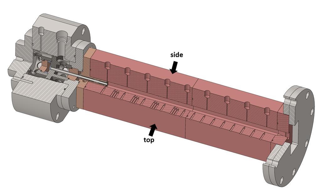 Figure 1: CAD model of the combustion chamber. convergent-divergent nozzle. A CAD model of the combustion chamber is shown in figure 1.
