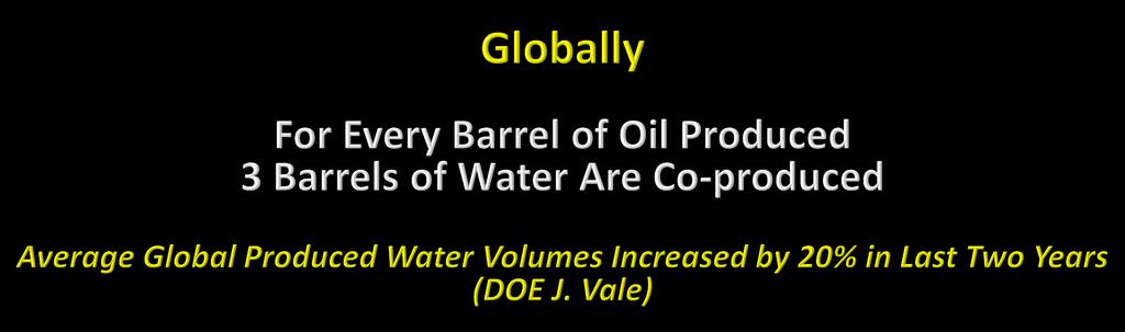 Produced Water Volume Largest volume waste stream from oil and gas production Worldwide estimate 77