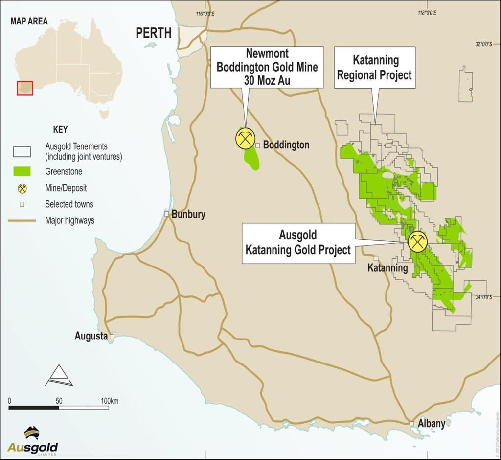 Ausgold holds 7,500 square kilometres of tenure within the region (see Figure 1).