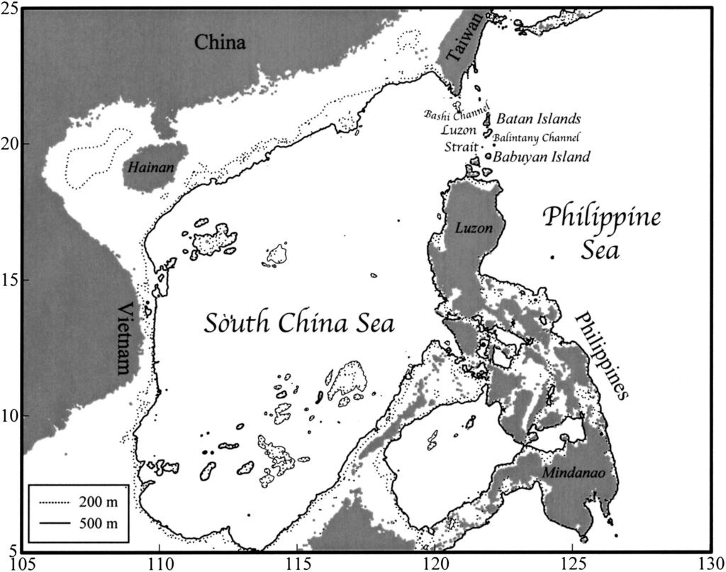 114 JOURNAL OF PHYSICAL OCEANOGRAPHY VOLUME 34 FIG. 1. Bathymetry of the study region (Smith and Sandwell 1997, bathymetry version 8.2). veys. Li et al.