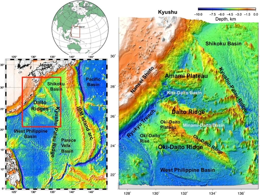 Nishizawa et al. Earth, Planets and Space 2014, 66:25 Page 2 of 16 Figure 1 Tectonic map.