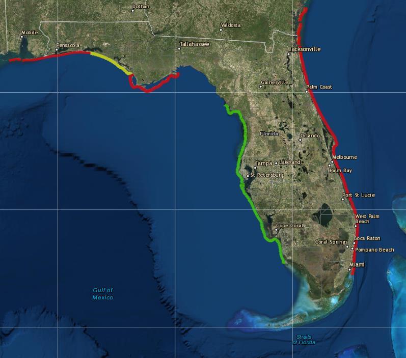 Florida Rip Current Risk Lingering ocean swells from Tropical Storm Leslie and breezy onshore winds will continue a high risk of rip currents for all East Coast