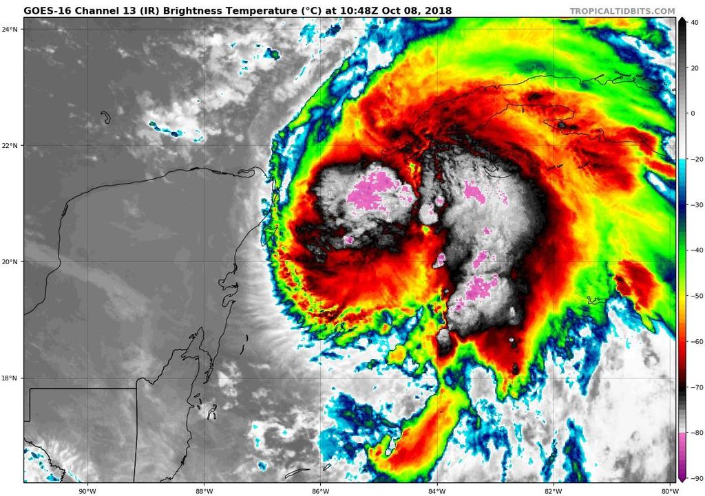 Tropical Storm Michael Satellite Image Thunderstorms are wrapping