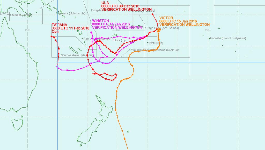 TCM-9/DOC.2.1.1/4, p. 2 Figure 1. Cumulative track map for cyclones that moved into the Wellington AOR during the 2015/16 season.