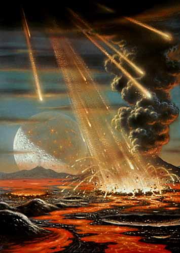 The calendar year of Earth history January: Earth coalesces, intense meteor