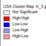 In Figure 8 is LISA cluster map of HDI.