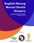 English-Hmong Mental Health Glossary
