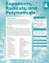 Exponents, Radicals, and Polynomials