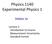 Physics 1140 Experimental Physics 1