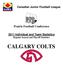 Canadian Junior Football League. Prairie Football Conference Individual and Team Statistics Regular Season and Playoff Statistics CALGARY COLTS