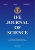 IFE JOURNAL OF SCIENCE