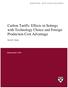 Carbon Tariffs: Effects in Settings with Technology Choice and Foreign Production Cost Advantage