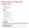 Mathematica for Calculus II (Version 9.0)