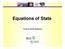 Equations of State. Tiziana Boffa Ballaran