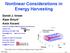 Nonlinear Considerations in Energy Harvesting