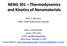 NENG 301 Thermodynamics and Kinetics of Nanomaterials