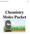 CHEMISTRY MOLES PACKET PAGE 1. Chemistry Moles Packet