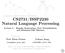 CS2731/ISSP2230. Natural Language Processing